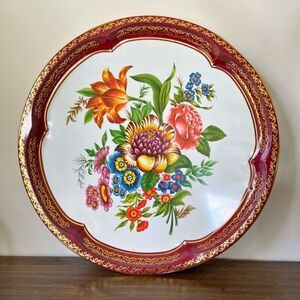 Vintage 1960's England Baret Ware Floral Tea Tray